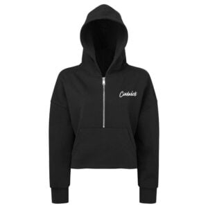 CoolWick CoolWick Women's Cropped Half-Zip Bowling Hoodie - Black
