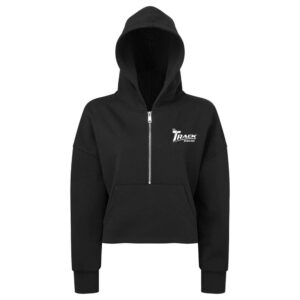 Track CoolWick Women's Cropped Half-Zip Bowling Hoodie - Black