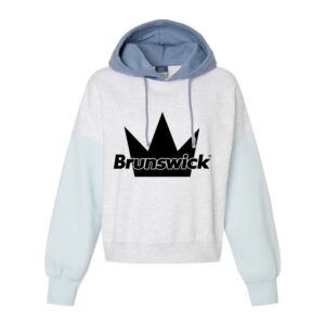 Brunswick CoolWick Women's Colorblock Crop Bowling Hoodie - Arctic Blue