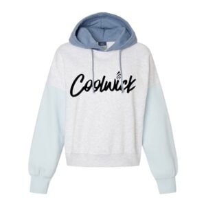 CoolWick CoolWick Women's Colorblock Crop Bowling Hoodie - Arctic Blue