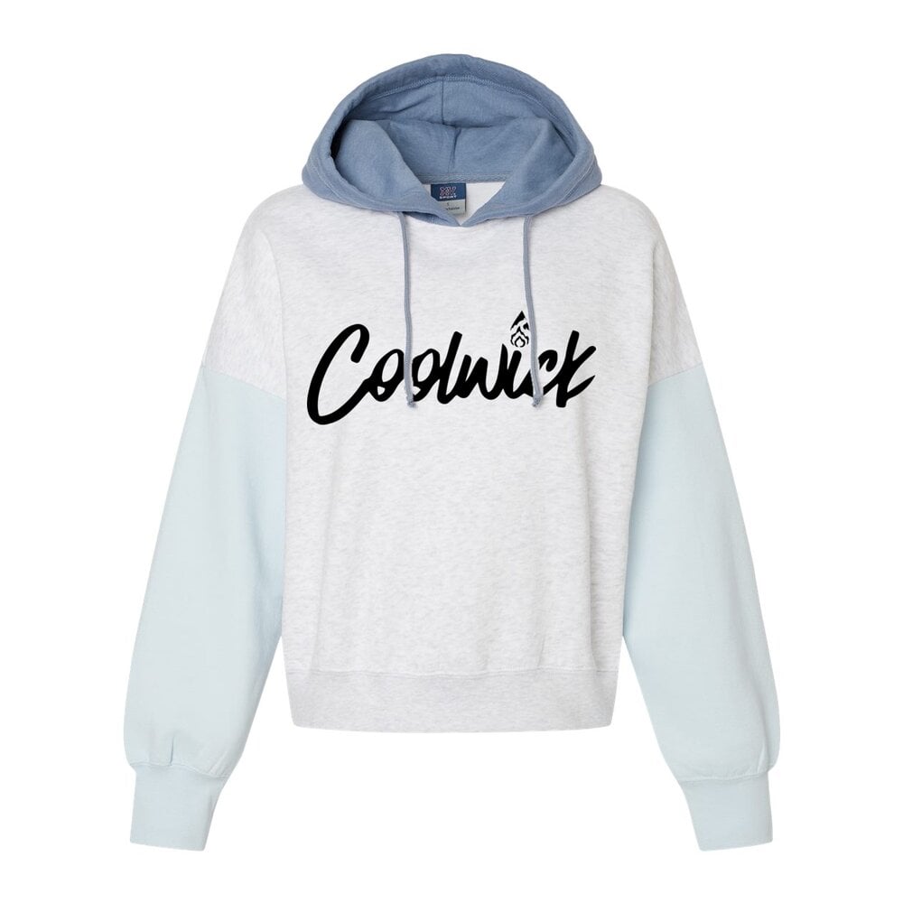 CoolWick CoolWick Women's Colorblock Crop Bowling Hoodie - Arctic Blue