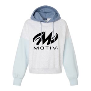 Motiv CoolWick Women's Colorblock Crop Bowling Hoodie - Arctic Blue