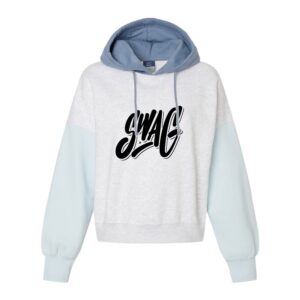 Swag CoolWick Women's Colorblock Crop Bowling Hoodie - Arctic Blue