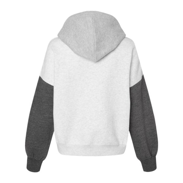 CoolWick Women's Colorblock Crop Bowling Hoodie back - Charcoal