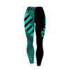 12Bagger Reign Black Teal Stripes CoolWick Women’s Leggings back
