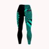 12Bagger Reign Black Teal Stripes CoolWick Women’s Leggings front