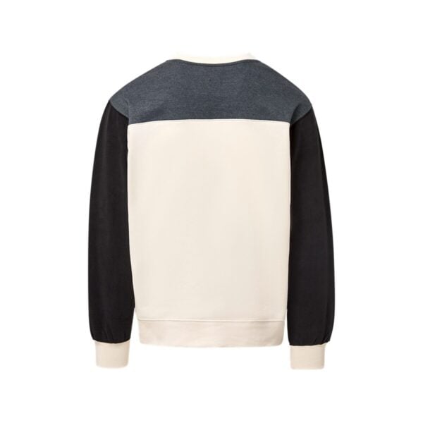 CoolWick Men's Otto Colorblock Crewneck Bowling Sweatshirt back - Charcoal/ Black