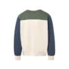 CoolWick Men's Otto Colorblock Crewneck Bowling Sweatshirt back - Vintage Olive/ Navy Heather