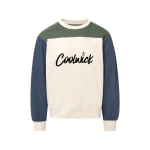 CoolWick CoolWick Men's Otto Colorblock Crewneck Bowling Sweatshirt - Vintage Olive/ Navy Heather