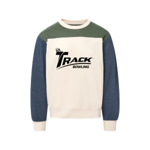 Track CoolWick Men's Otto Colorblock Crewneck Bowling Sweatshirt - Vintage Olive/ Navy Heather
