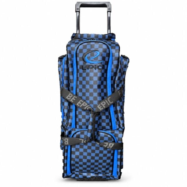 Epic 3 Ball Triple Superior Black Blue Plaid Bowling Bag - Image 4