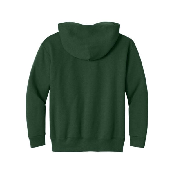 CoolWick Youth NuBlend Pullover Bowling Hoodie back - Forest Green