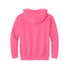 CoolWick Youth NuBlend Pullover Bowling Hoodie back - Neon Pink