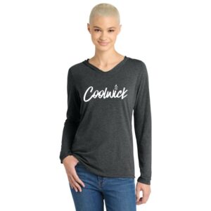 CoolWick CoolWick Women's Tri Blend Bowling Tee Hoodie - Black Frost