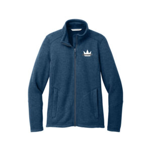 Brunswick CoolWick Women's Arc Bowling Sweater Fleece Jacket - Insignia Blue Heather