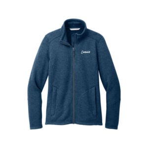 CoolWick CoolWick Women's Arc Bowling Sweater Fleece Jacket - Insignia Blue Heather