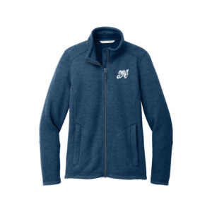 Swag CoolWick Women's Arc Bowling Sweater Fleece Jacket - Insignia Blue Heather