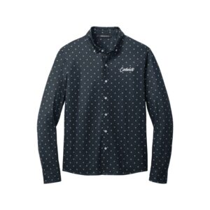 CoolWick CoolWick Mercer+Mettle Stretch Button Down Bowling Polo - Navy Geo Diamond