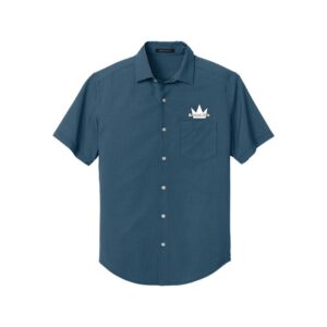 Brunswick CoolWick Mercer+Mettle UV Pocket Bowling Polo - Night Navy Dash Print