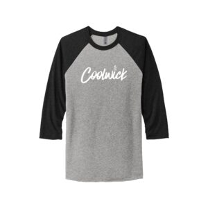 CoolWick CoolWick Men's Tri-Blend 3/4-Sleeve Raglan Bowling Tee - Vintage Black/ Premium Heather