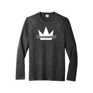Brunswick CoolWick Men's Tri-Blend Long Sleeve Bowling T-Shirt - Black Heather
