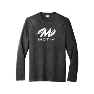 Motiv CoolWick Men's Tri-Blend Long Sleeve Bowling T-Shirt - Black Heather