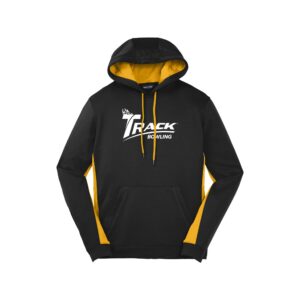 Track CoolWick Men's Sport-Wick Fleece Colorblock Bowling Hoodie - Black/Gold