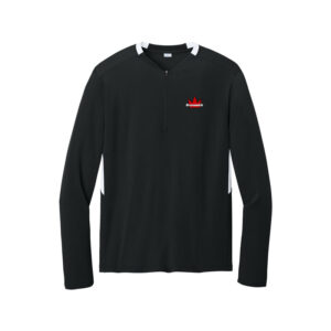 Brunswick CoolWick Club Men's Bowling 1/4 Zip Pullover - Black/White