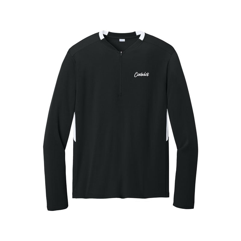 CoolWick CoolWick Club Men's Bowling 1/4 Zip Pullover - Black/White
