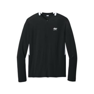 Motiv CoolWick Club Men's Bowling 1/4 Zip Pullover - Black/White
