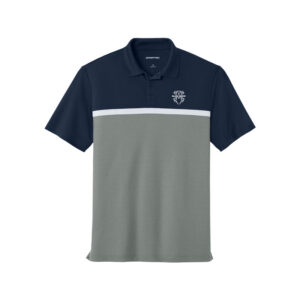 Hammer Black Widow CoolWick UV Micropique Colorblock Bowling Polo - True Navy/Grey Concrete Heather/White