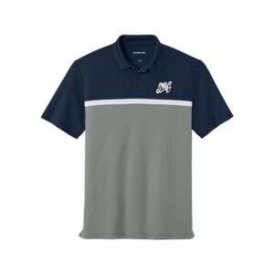 Swag CoolWick UV Micropique Colorblock Bowling Polo - True Navy/Grey Concrete Heather/White