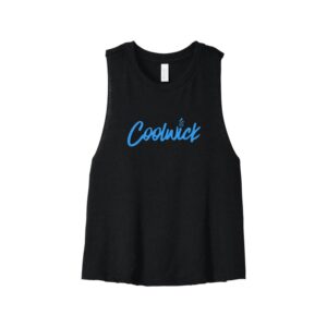 CoolWick CoolWick Women's Cropped Racerback Bowling Tank Top - Black