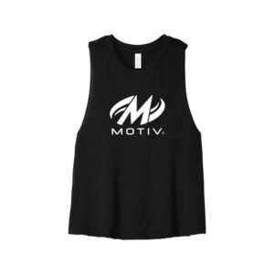 Motiv CoolWick Women's Cropped Racerback Bowling Tank Top - Black