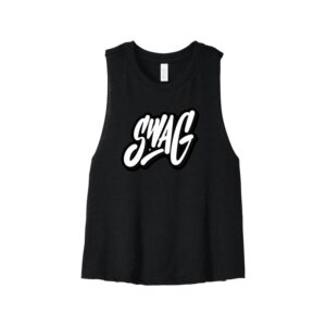 Swag CoolWick Women's Cropped Racerback Bowling Tank Top - Black