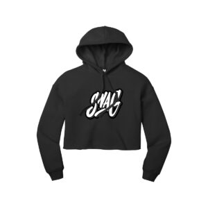 Swag CoolWick Women's Sponge Fleece Cropped Bowling Hoodie - Black