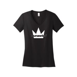 Brunswick CoolWick Women's V-Neck Bowling T-Shirt - Jet Black