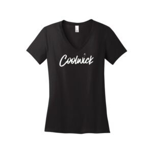 CoolWick CoolWick Women's V-Neck Bowling T-Shirt - Jet Black