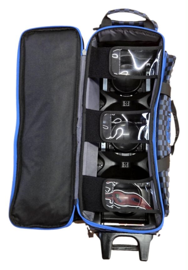 Epic 3 Ball Triple Superior Black Blue Plaid Bowling Bag - Image 5