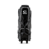 Front view of the Epic 4 Ball Inline Superior Deluxe Black Silver Diamond bowling bag with the glossy black front panel, Epic logo and the Be Epic strap across the middle