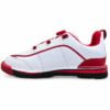 Side view of the Epic Apollo Dial Comfort Fire Red White Ghost bowling shoe, white panel with red trim