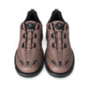 Close front three-quarter view of a pair of Epic Apollo Dial X Louis Brown right hand bowling shoes, showing the dial closures and diamond mesh panels in detail.