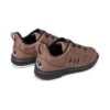 Pair of Epic Apollo Dial X Louis Brown right hand bowling shoes from the rear three-quarter angle, showing the heel swirl logos and dial closures.