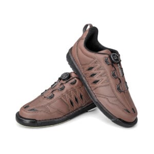 Pair of Epic Apollo Dial X Louis Brown right hand bowling shoes stacked, with one shoe resting on top of the other.