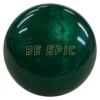 Epic Be Epic bowling ball in green showing the gold Be Epic logo