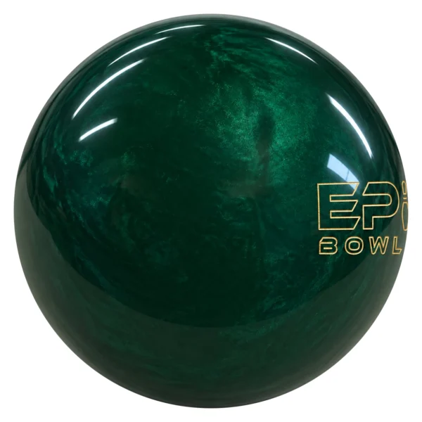 Epic Be Epic bowling ball in green with the Epic Bowling logo at the right edge