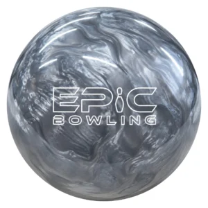 Epic Be Epic bowling ball in silver with white Epic Bowling logo