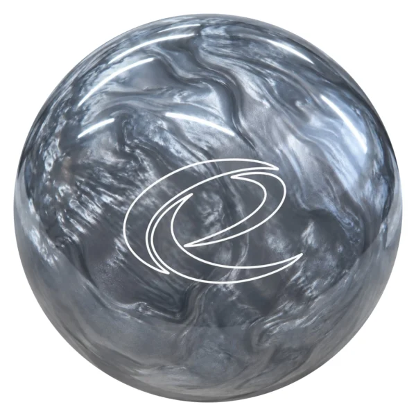 Epic Be Epic bowling ball in silver showing the white Epic e logo