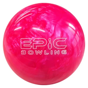 Epic Hot Pink Be Epic bowling ball in hot pink pearl with white Epic Bowling logo