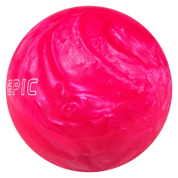 Epic Hot Pink Be Epic bowling ball with the Be Epic logo at the left edge
